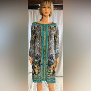 Beige by ECI Turquoise Print Dress Size 6